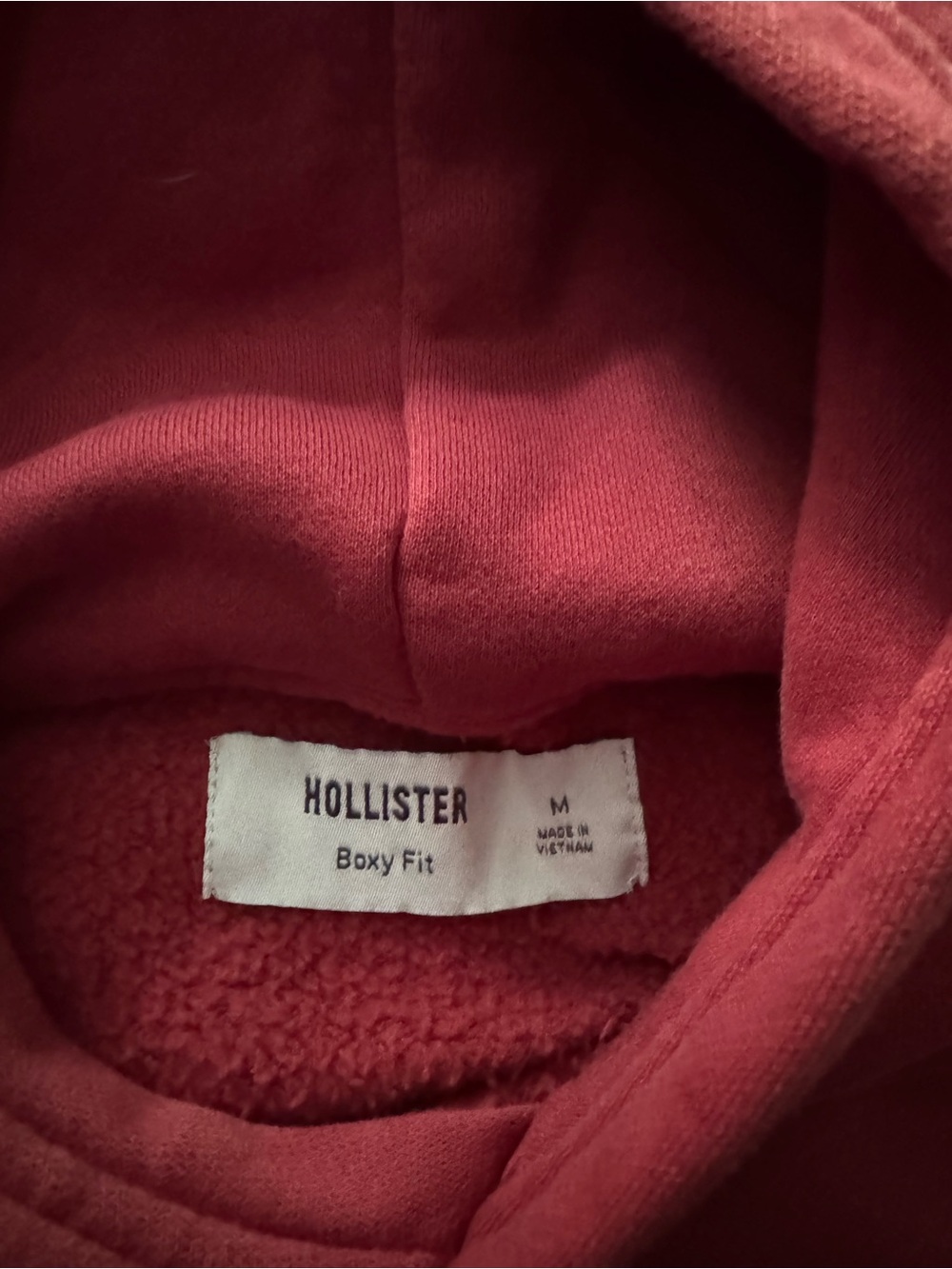 Hollister Red Pullover Hoodie with Chest '28' - Picture 2 of 3